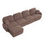 Canapé surdimensionné en L de 137 po en chenille de 137 po, canapé à assise profonde avec repose-pieds à 1 siège, coussins ronds exquis et coussins de dossier matelassés, pieds de base encastrés-371424103-371424107