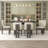 7-Piece Retro Dining Set, 1 Rectangular Table With Designed Trestle Base And 6 Upholstered Chairs For Dining Room And Kitchen-1495496068