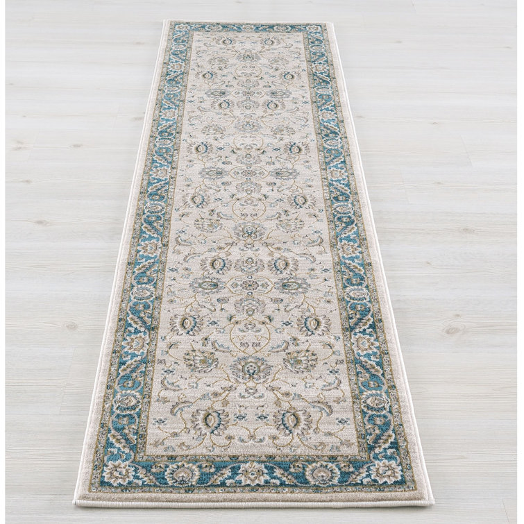 Tapis marocain Mahal beige / bleu