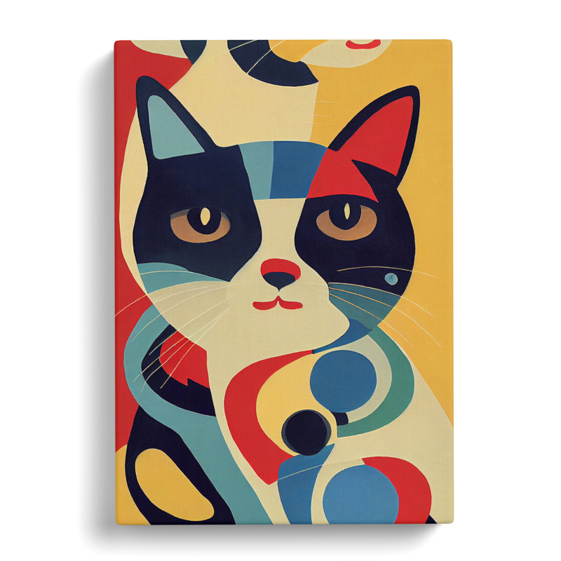 Cat Mid Century Vol.4 - Wrapped Canvas, 76cm H x 50cm W x 3cm D