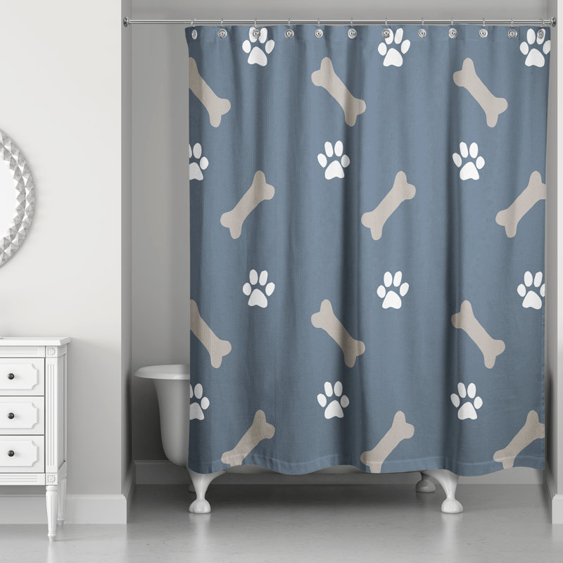 Rideau de douche Rosstallha, Bleu