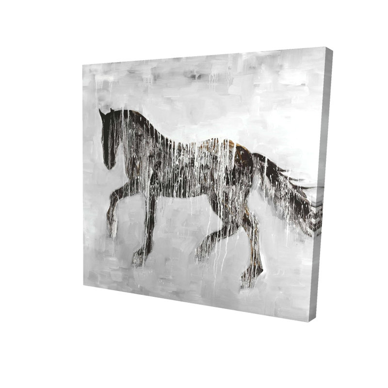 Silhouette de cheval brun avec toile - Animal de ferme