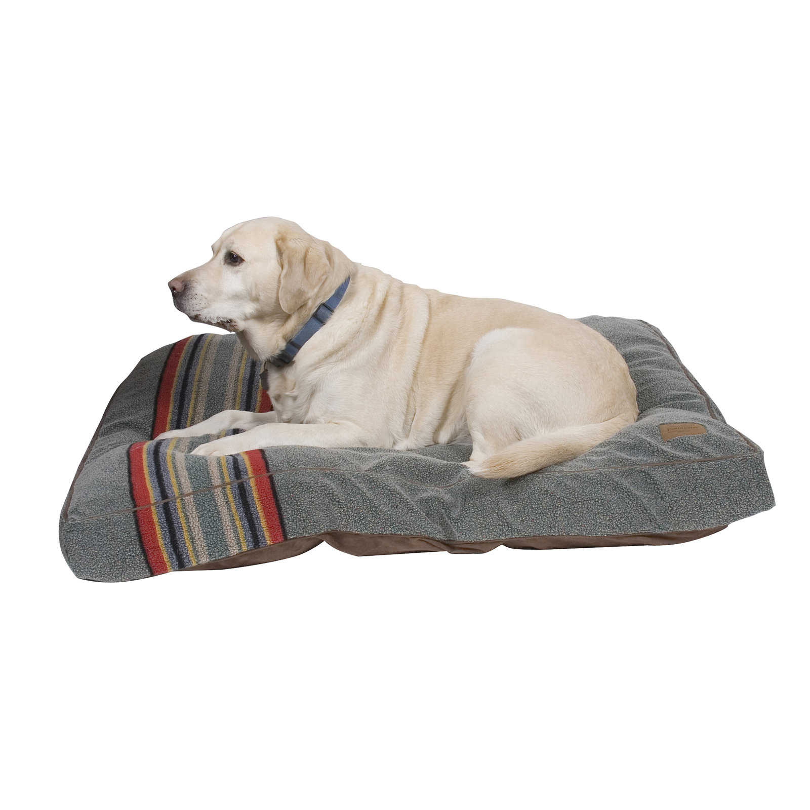Pendleton Vintage Camp Pet Napper Dog Bed with Removable Cover, Large (40" W x 32" D x 4" H), Heather Green