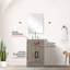 20 po De salle de bain en chêne gris, comptoir en acrylique, robinet et baignoire miroir-598267365