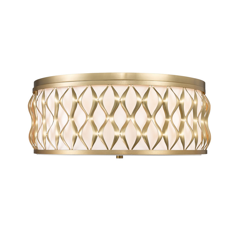 Reggi Fabric Flush Mount, Modern Gold
