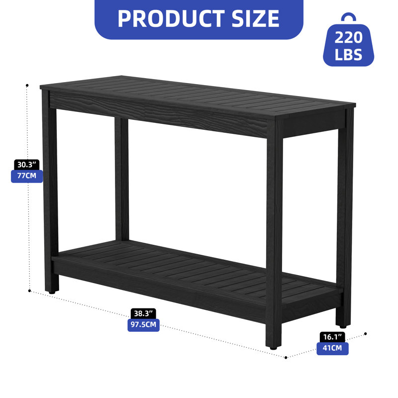 Dhevansh 38.3'' Console Table, Black