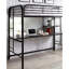 Lit simple noir de style contemporain avec cadre en métal
