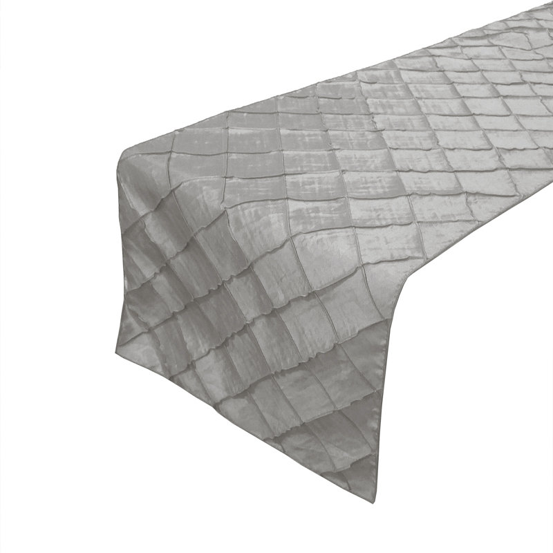 Solid Color Table Runner, 90" x 12", Silver
