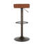 Tabouret de bar Ale en métal antique et similicuir brun par Lumisource - ensemble de 2-628574851