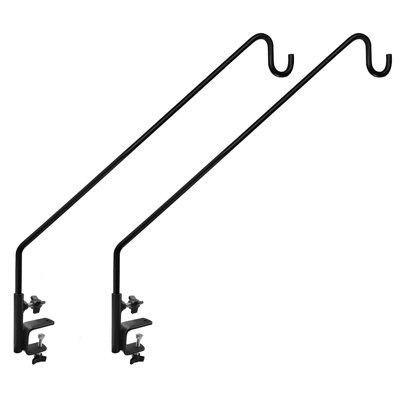 Paquet de 2 crochets de terrasse réglables et extensibles robustes pour suspendre les mangeoires d'oiseaux, les plantes, les paniers de suif, les carillons éoliens et les lanternes