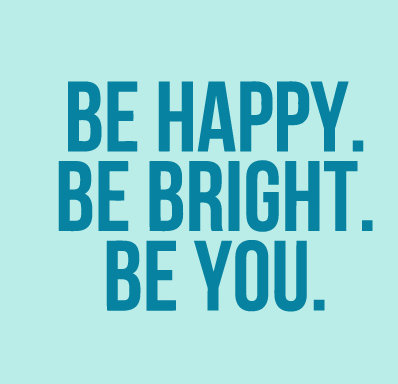 Décalcomanie murale happy be you be you be you, Bleu sarcelle