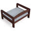 Lit pour chien surélevé Ayra, bois massif, matelas moka, finition noire, petit-94890086-94890092