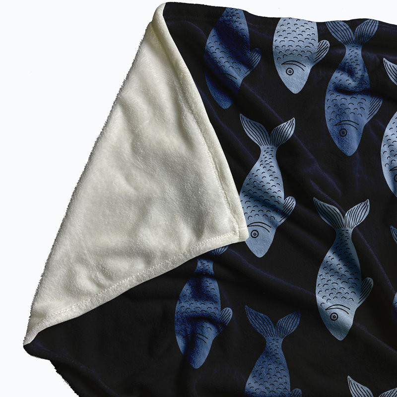 Howe Plain Weave / Muslin Throw Blanket, Navy