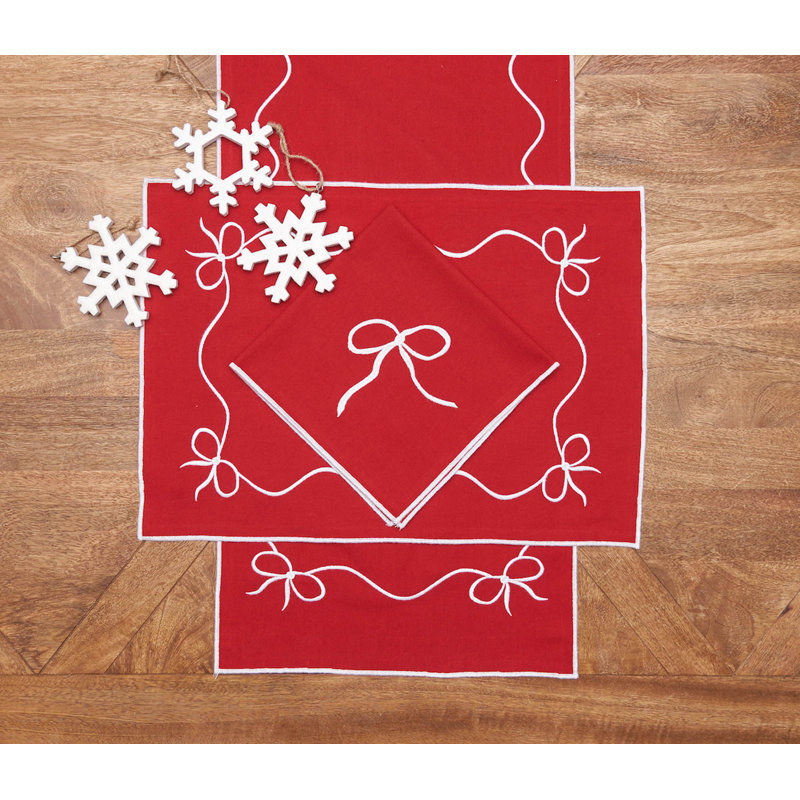 Ensemble de 6 napperons de Noël Bow Ribbon