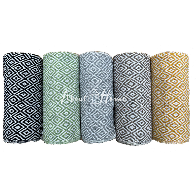 Cotton Throw, Beige, W228 x L254cm