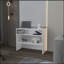 Console blanche avec rangement ouvert-118037808