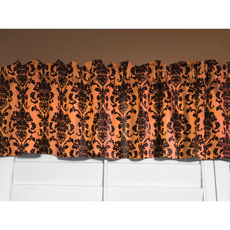 Cantonnière florale en damas 58 po, L 58 po x L 18 po, Orange
