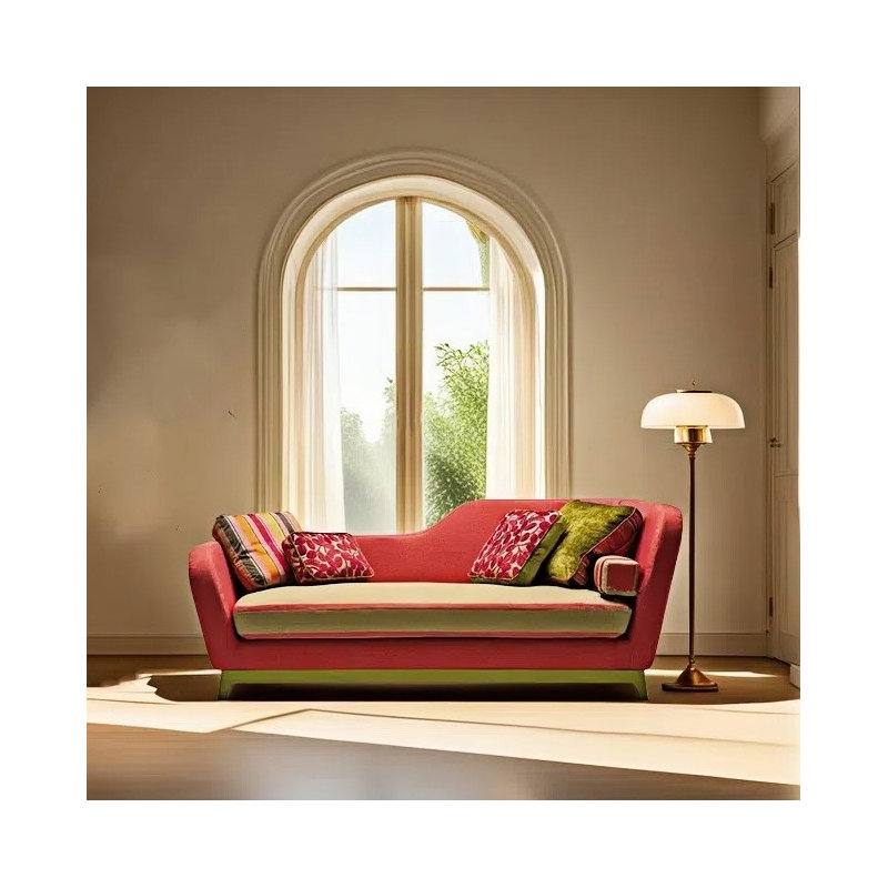 Méridienne tendance, décontractée, créative, élégante, Jaune, Orienté à droite, Jaune / rouge melon d'eau