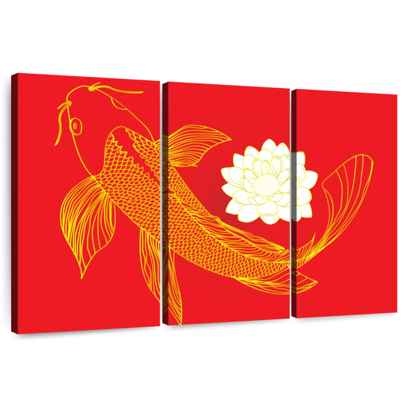 Brampt Oriental Koi Fish, 36" H x 57" W