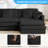 Boneless 148" Oversized Corduroy 6-Seater Modular Sectional Sofa with Movable Ottomans-467139107