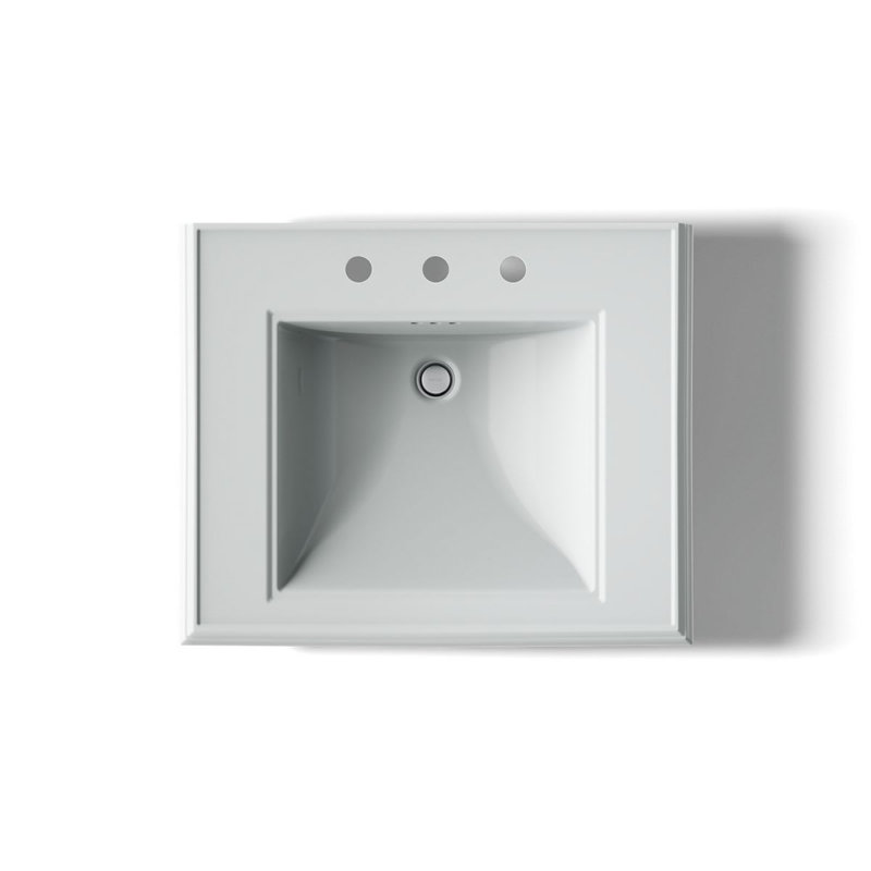 Memoirs® Rectangular Pedestal Bathroom Sink with Overflow, Ice Gray, 8'' Centers
