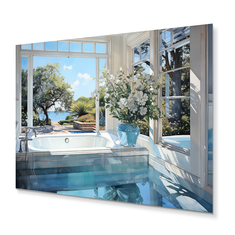 «Bathroom Tranquil Reflections III - Bath & Laundry», impressions sur métal, H 12 po x l 20 po x P 1 po
