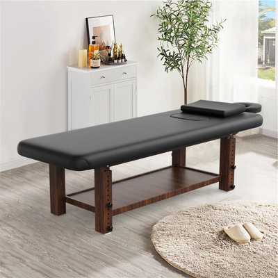 Marquett 75" Fixed Professional Massage Table Lash Bed Spa Bed Physical Therapy Table with Adjustable Height Legs