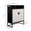 Range-chaussures, armoire à chaussures en bois avec portes, range-chaussures avec tablettes ouvertes pour le vestibule, salon, range-chaussures pour la maison