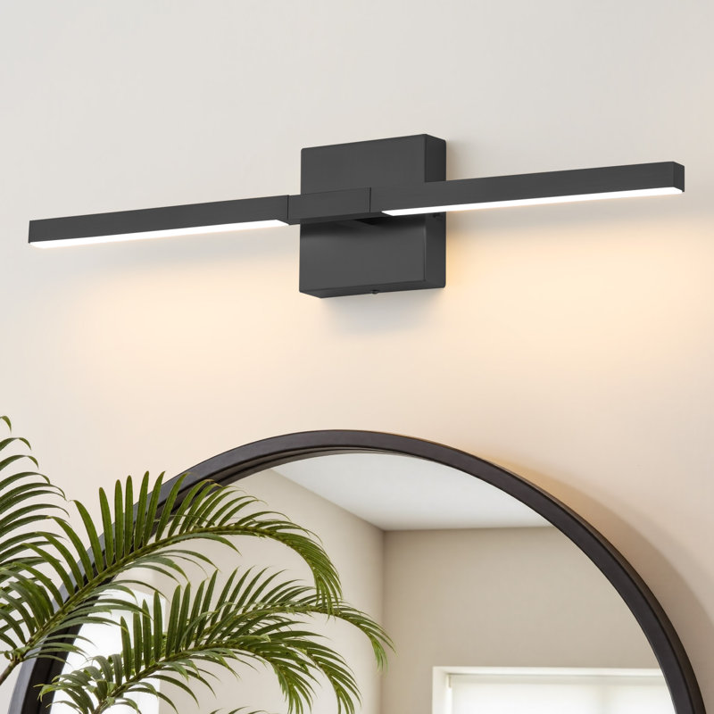 24'' Dimmable LED 24W Bath Bar, Matte Black, 4.72" H x 23.6" W x 3.22" D