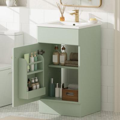 Meuble-lavabo simple 18 po avec comptoir en céramique