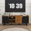 Mid Century Modern TV Stand With Storage Cabinets And Open Shelf-1942245142