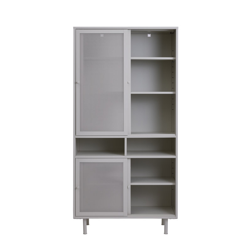 Armoire de rangement à 2 tablettes Kolbie, Gris