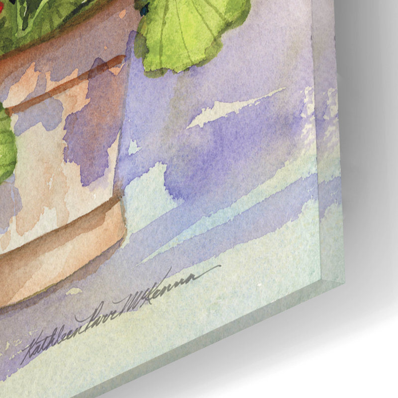  'Spring Geraniums' by Kathleen Parr Acrylic Glass Wall Art, 16" x 12"