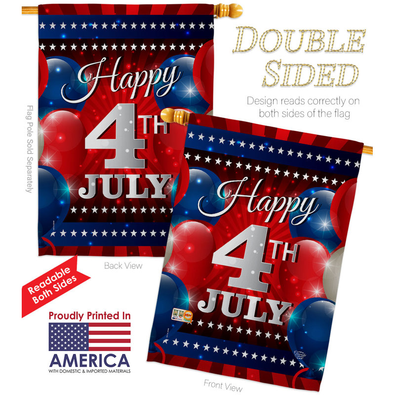 Ensemble de drapeaux en polyester 40 x 28 po Fourth of August