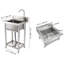 Évier utilitaire en acier inoxydable, petit évier autoportant à 1 compartiment avec robinet et pieds, éviers à simple cuve 16 x 13 x 8,7 po pour garage, restaurant, cuisine et buanderie