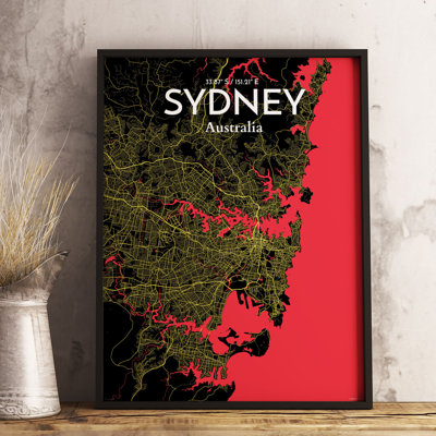 Sydney City Map - No Frame Print