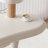 Crystal Cream Curved Manufactured Wood with 2 drawers desk-1998895627