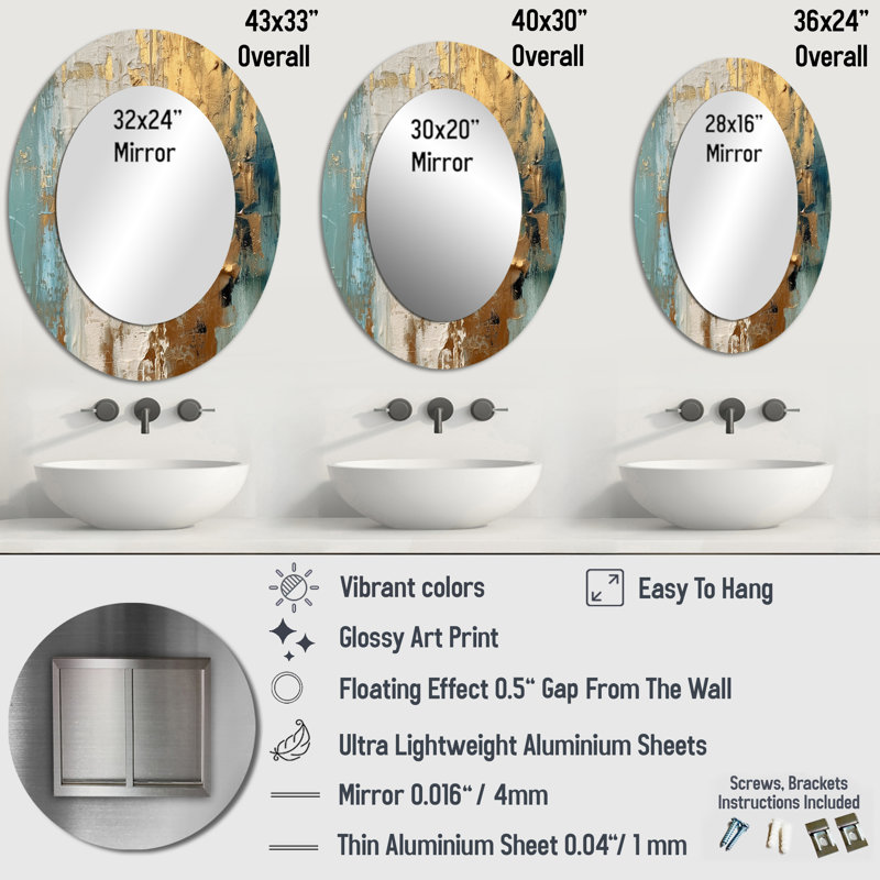 Miroir mural Gilded, 36 po x 24 po