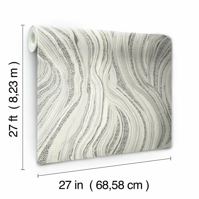 Rouleau de papier peint lisse L 27 pi x l 27 po, Gris