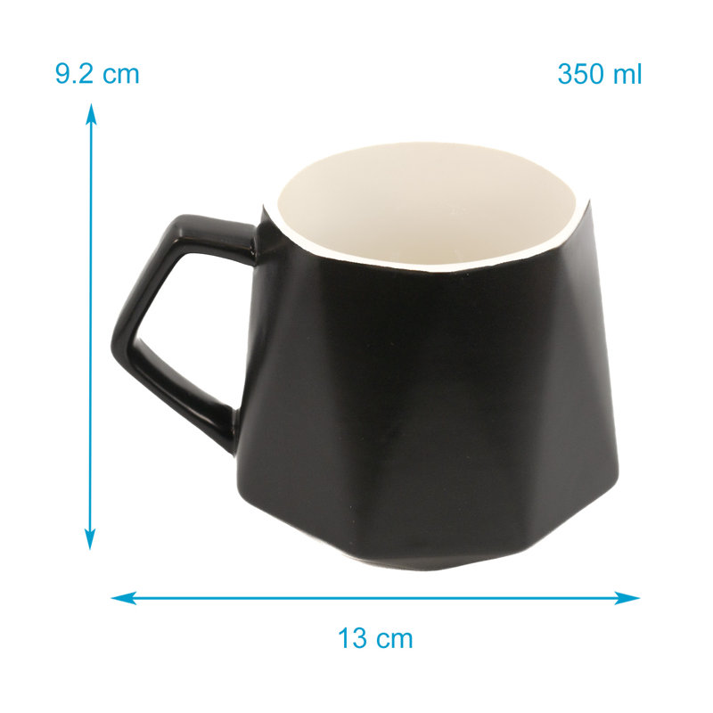 Danett Ceramic Coffee Cup, Black