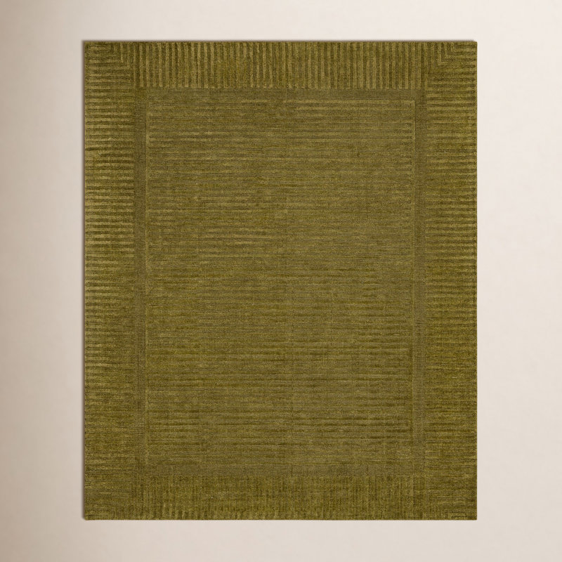 Terra Firma Striped Area Rug in Moss, Rectangle 8' x 10', Moss 