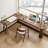 Nut-brown L-Shaped Solid Wood Writing desk-543836539-543836516