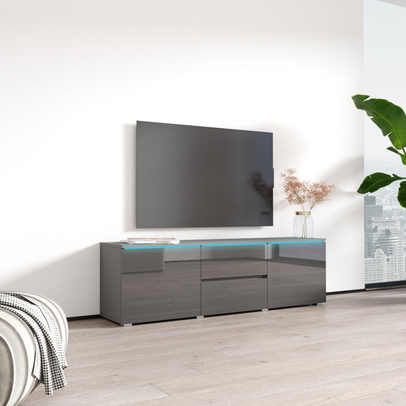 Meuble télé Euphoria, Blanc, 19" H x 63" W x 14" D