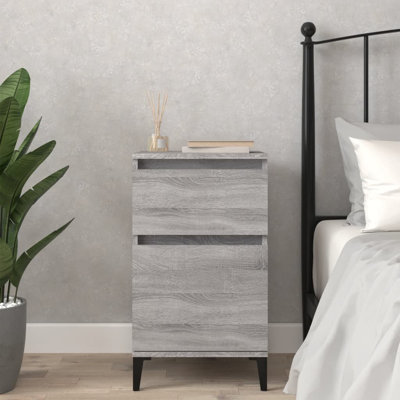 Amedeu 40cm W Manufactured Wood,Metal Bedside Table