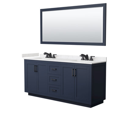 Miranda 72" Freestanding Double Bathroom Vanity with Cultured Marble Top