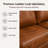 124" Caramel Leather Sectional Sofa Couch，Mid-Century U Shape Sofa