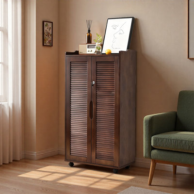 Italian style movable shoe cabinet