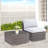 2-Piece All-Weather Outdoor Rattan Patio Furniture Set With  25.2 Inches Width Armless Sofa & Coffee Table,
