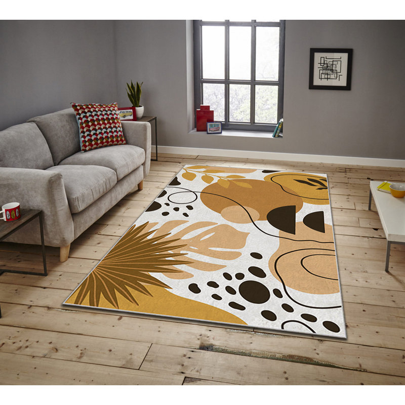 Luxurious Velvet Area Rug, 4.6 x 7.2 Feet | 100% Polyester, 740 g/m² | Non-Slip Felt Dot Underside, Machine Washable | Digital Print Design, Easy to Clean, Perfect for Living Room & Bedroom Décor