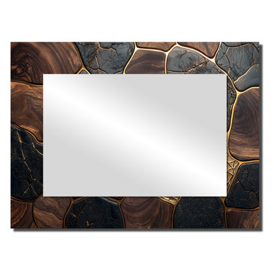 Soft Neutral Earth Color Marble Balance I - Abstract Mirror Wall Art - Printed On Metal